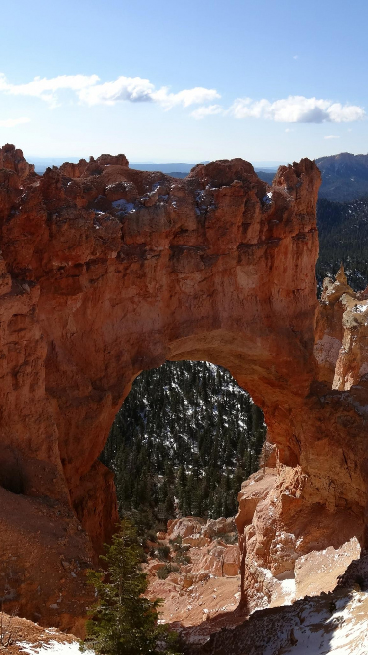 Обои каньон, национальный парк Брайсканьон, естественная арка, национальный парк, парк в разрешении 750x1334