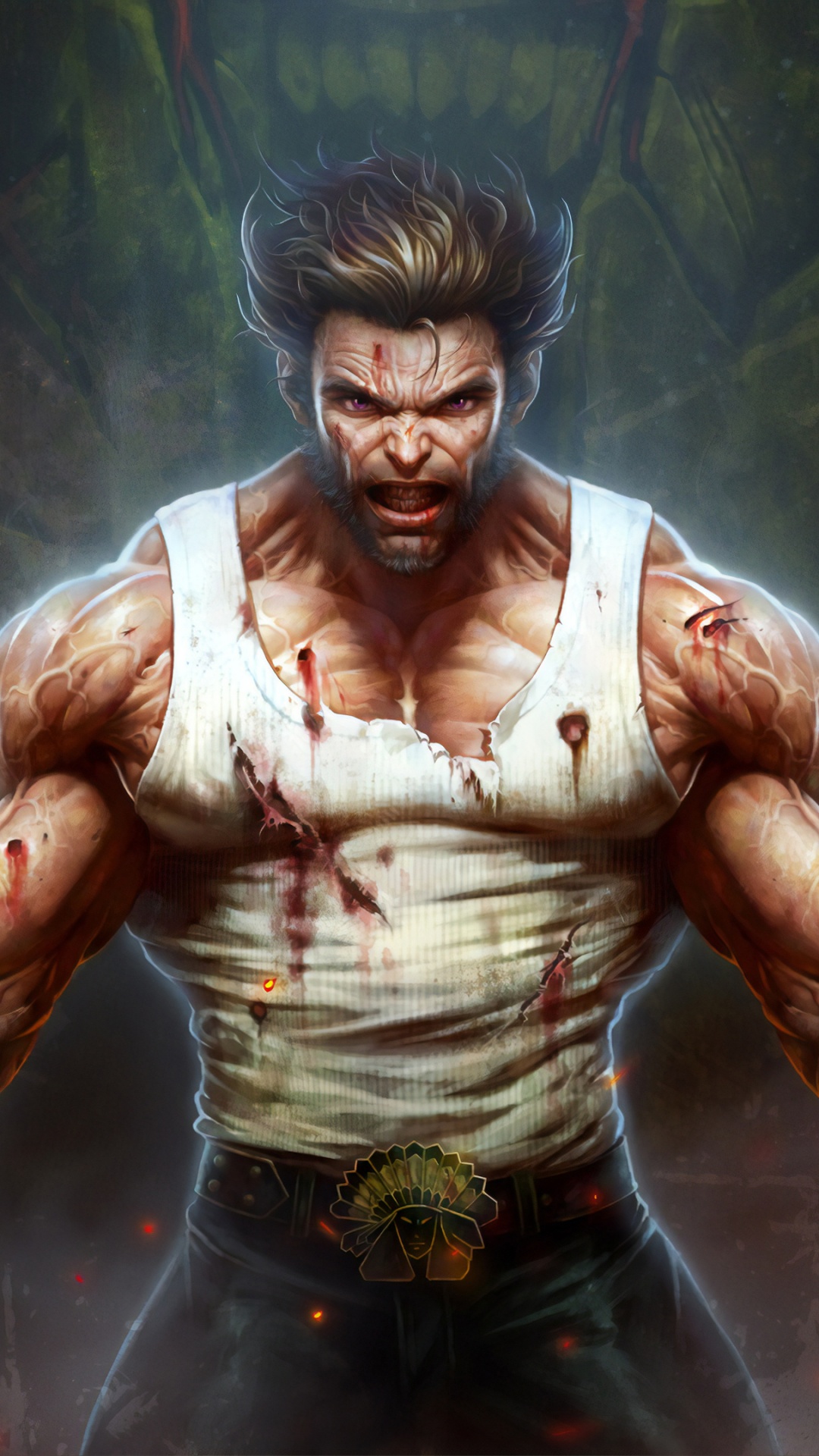 Обои Росомаха, Люди Икс Начало Росомаха, комиксы Марвел, супергерой, арт в разрешении 1080x1920