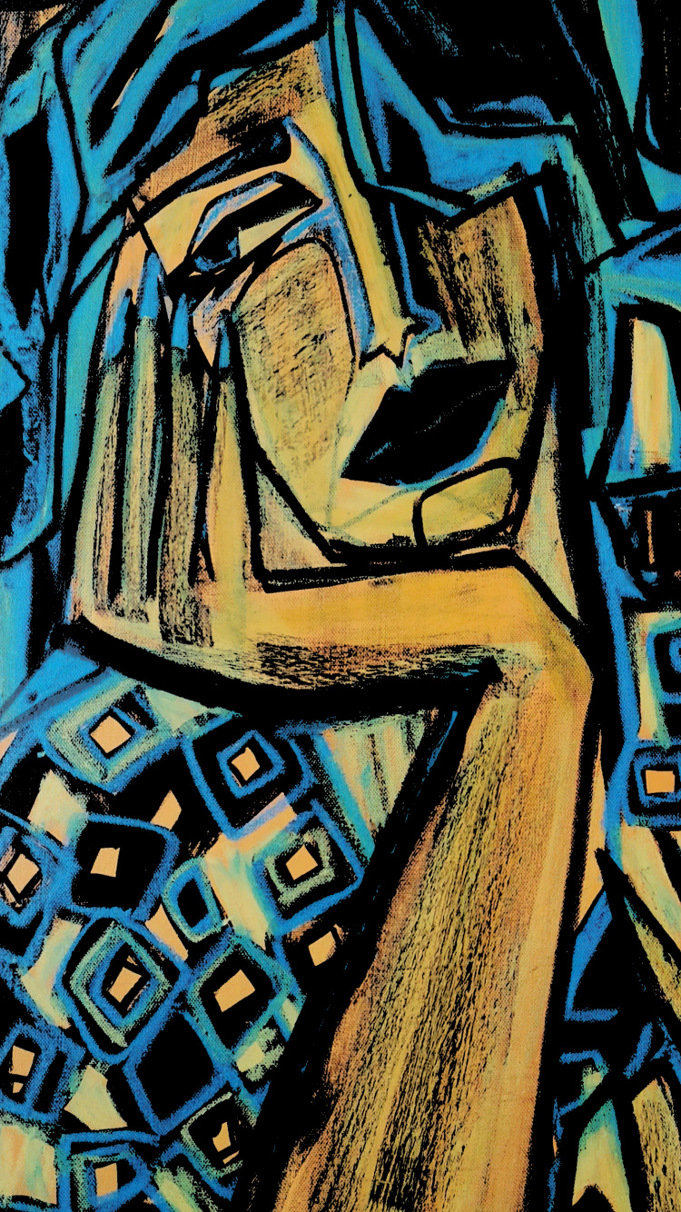 Обои визуальное искусство, фикция, арт, живопись, линия в разрешении 750x1334