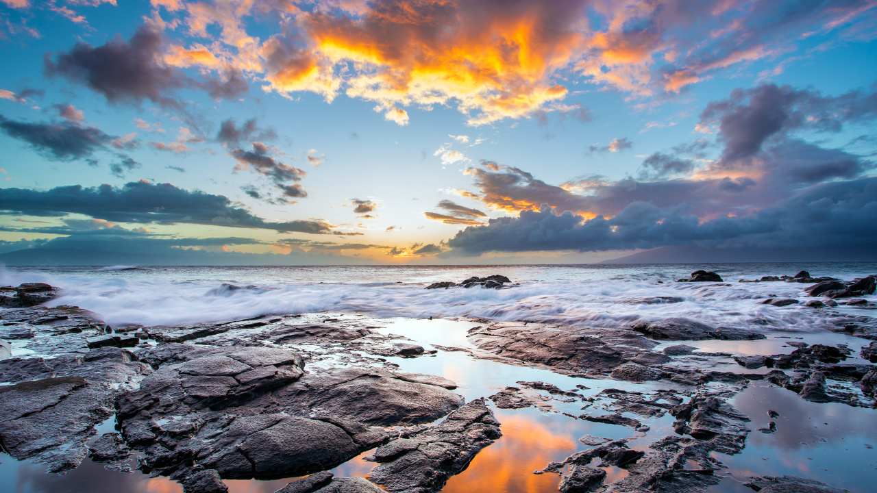 Обои вода, облако, гидроресурсы, атмосфера, природа в разрешении 1280x720