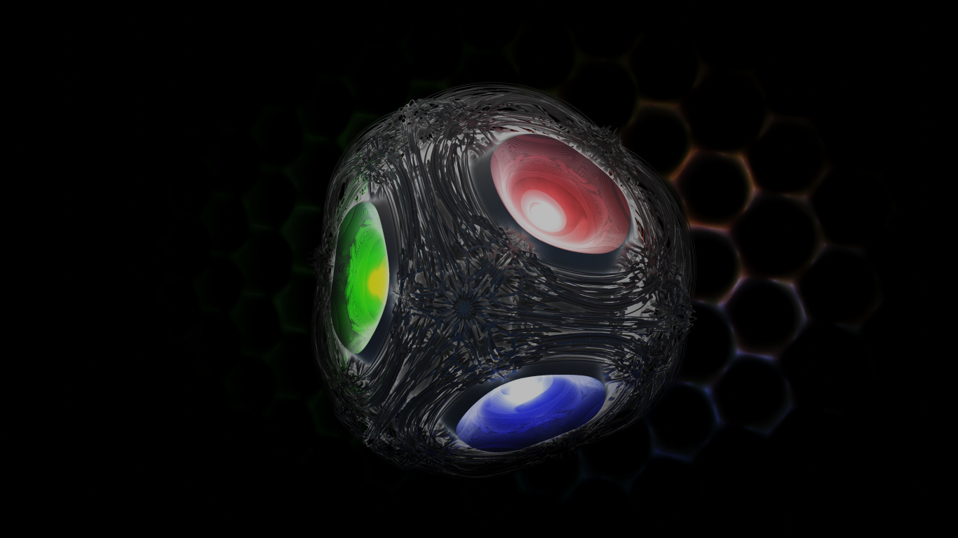 Обои красочность, темнота, космос, чирок, круг в разрешении 1366x768