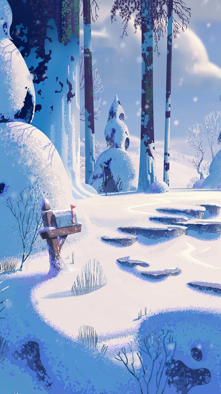 Обои зима, снег, замораживание, арт, ледяная шапка в разрешении 720x1280