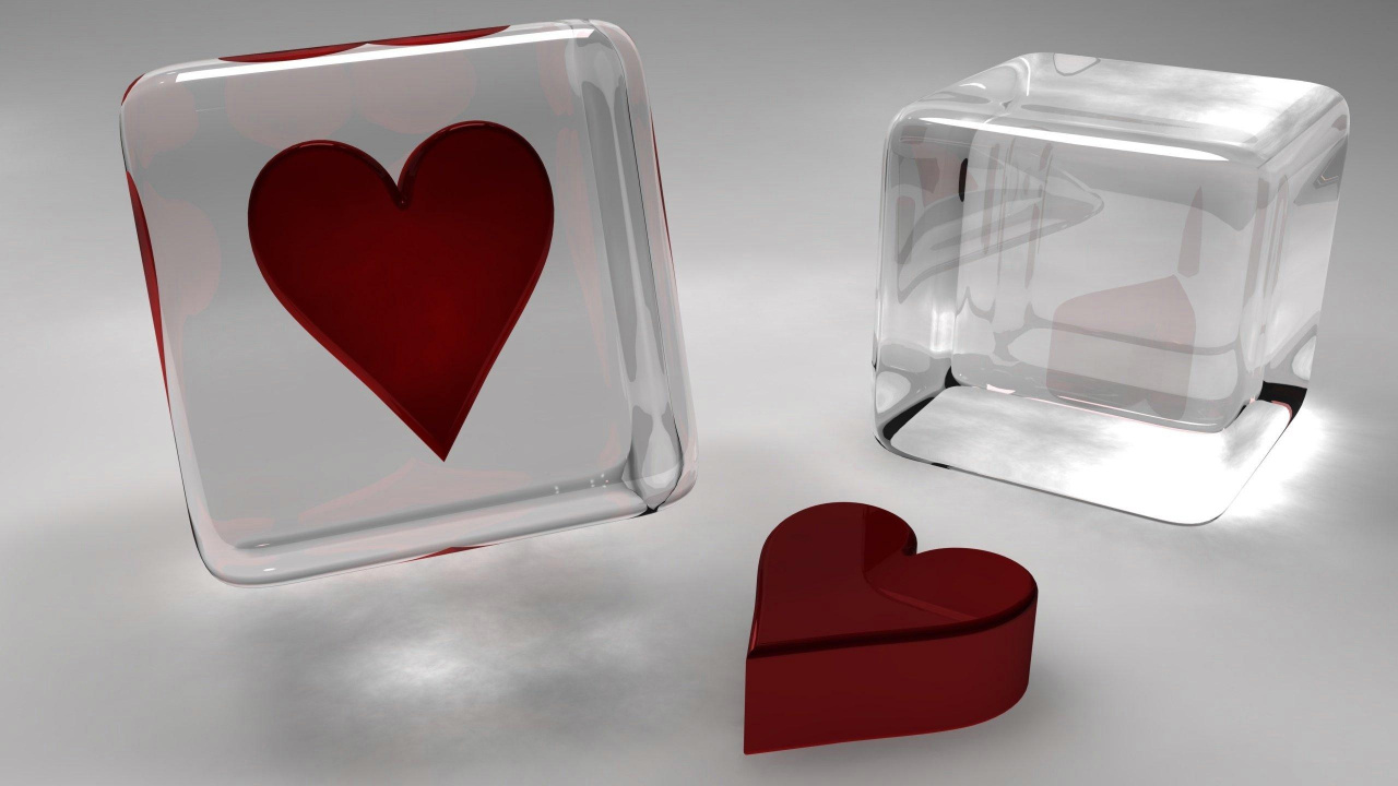 Обои сердце, любовь, лед в разрешении 1280x720