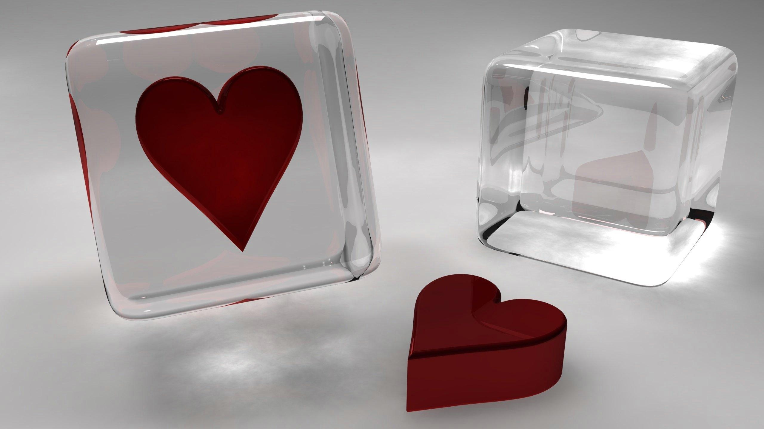 Обои сердце, любовь, лед в разрешении 2560x1440