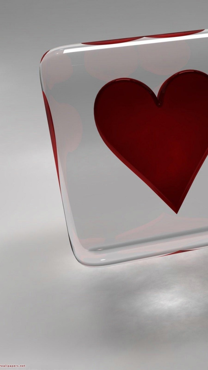 Обои сердце, любовь, лед в разрешении 720x1280