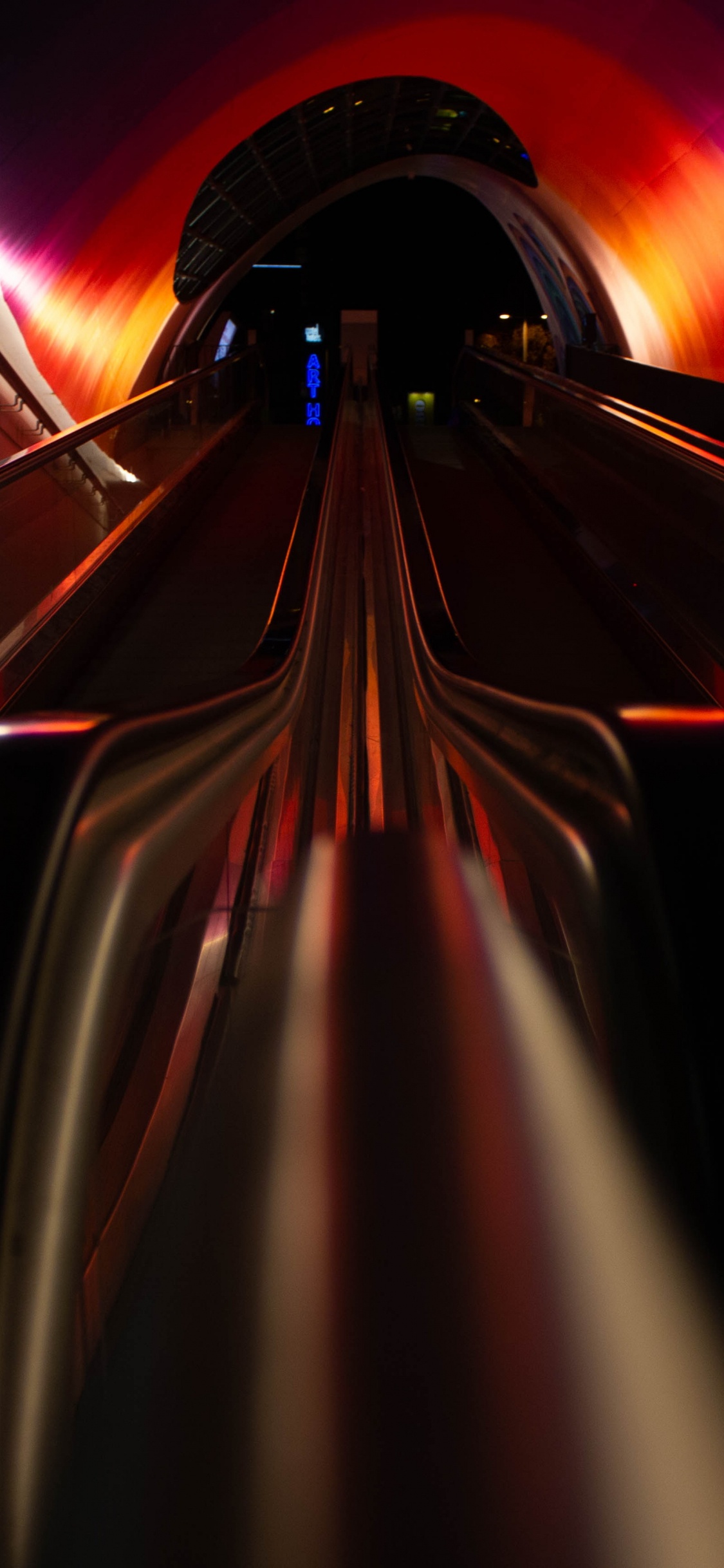 Обои свет, архитектура, темнота, технологии, графика в разрешении 1125x2436