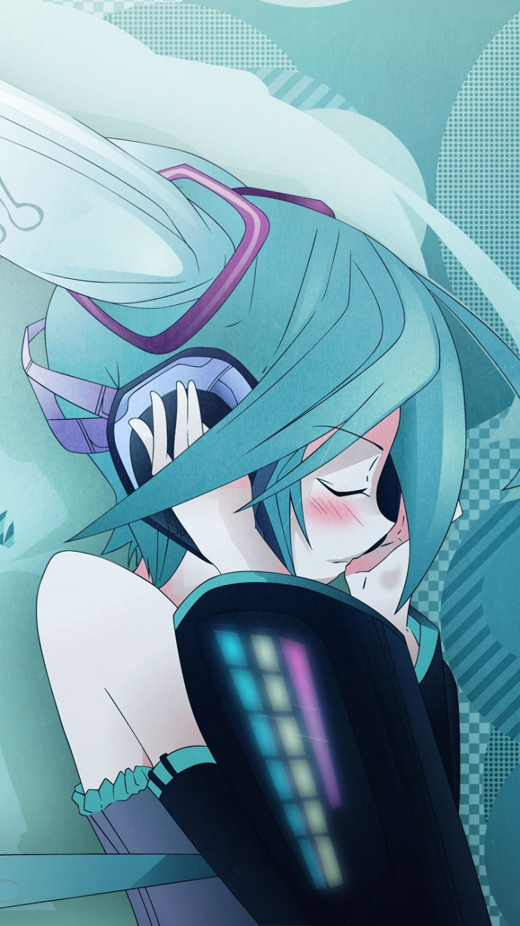 Обои Хацунэ Мику, вокалоид, музыка, аниме, иллюстрация в разрешении 750x1334