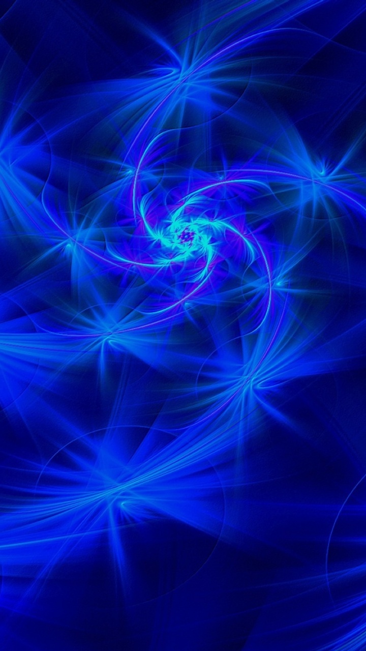 Обои синий, электрик, свет, фрактальное искусство, узор в разрешении 720x1280
