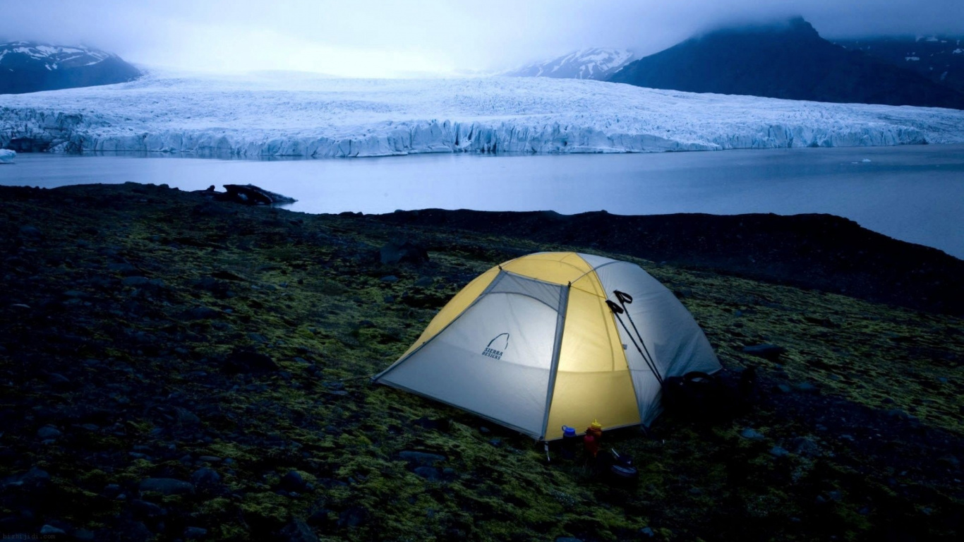 Обои Кемпинг, палаточный лагерь, Скафтафетль, дикая местность, гора в разрешении 1366x768