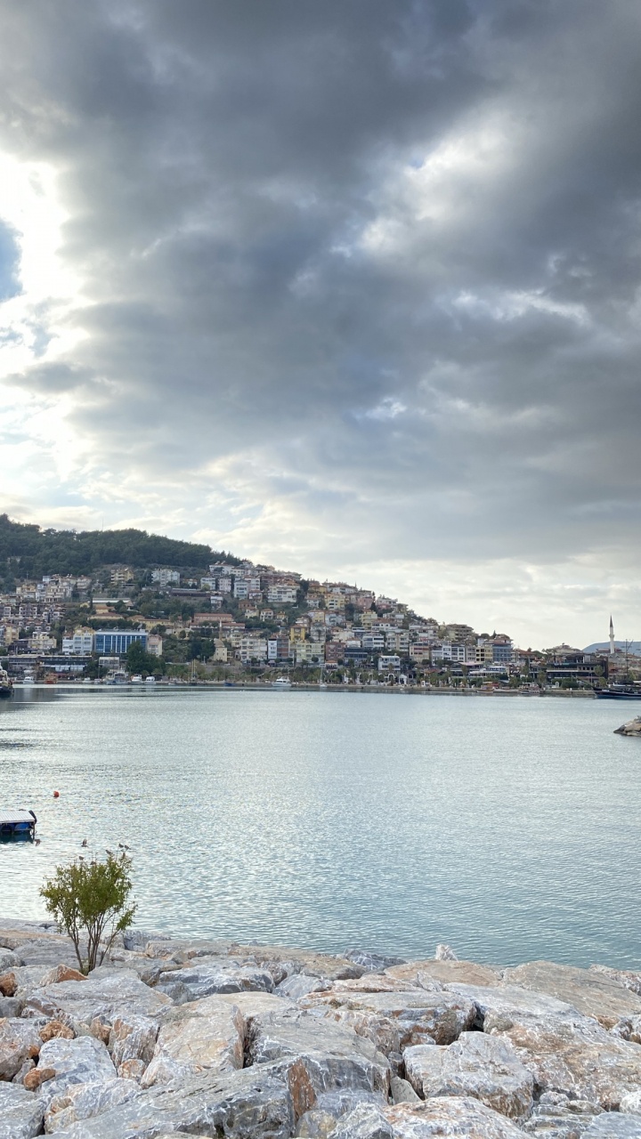 Обои облако, вода, гидроресурсы, лодка, растение в разрешении 720x1280