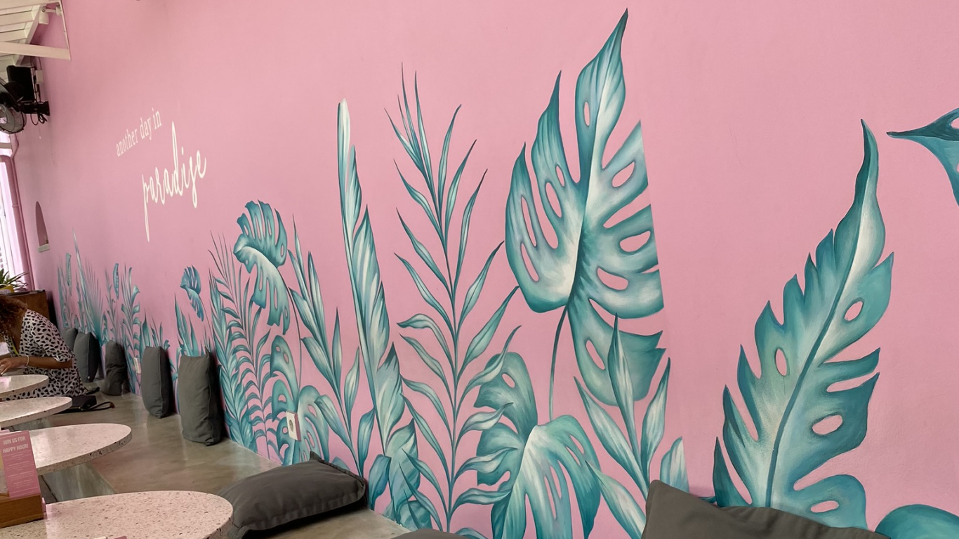 Обои Индонезия, бали, стена, арт, дизайн в разрешении 1366x768