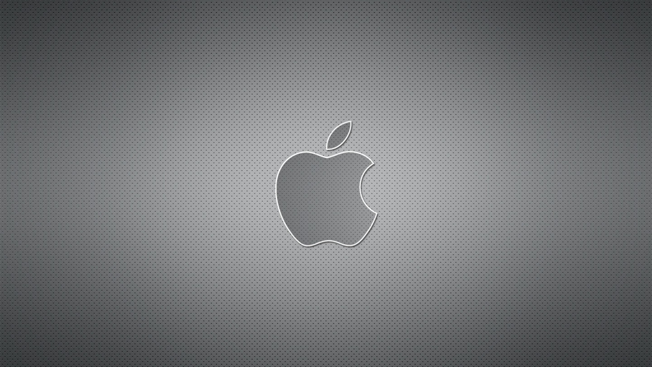 Обои лого, apple, графика, черный и белый, дизайн в разрешении 1280x720