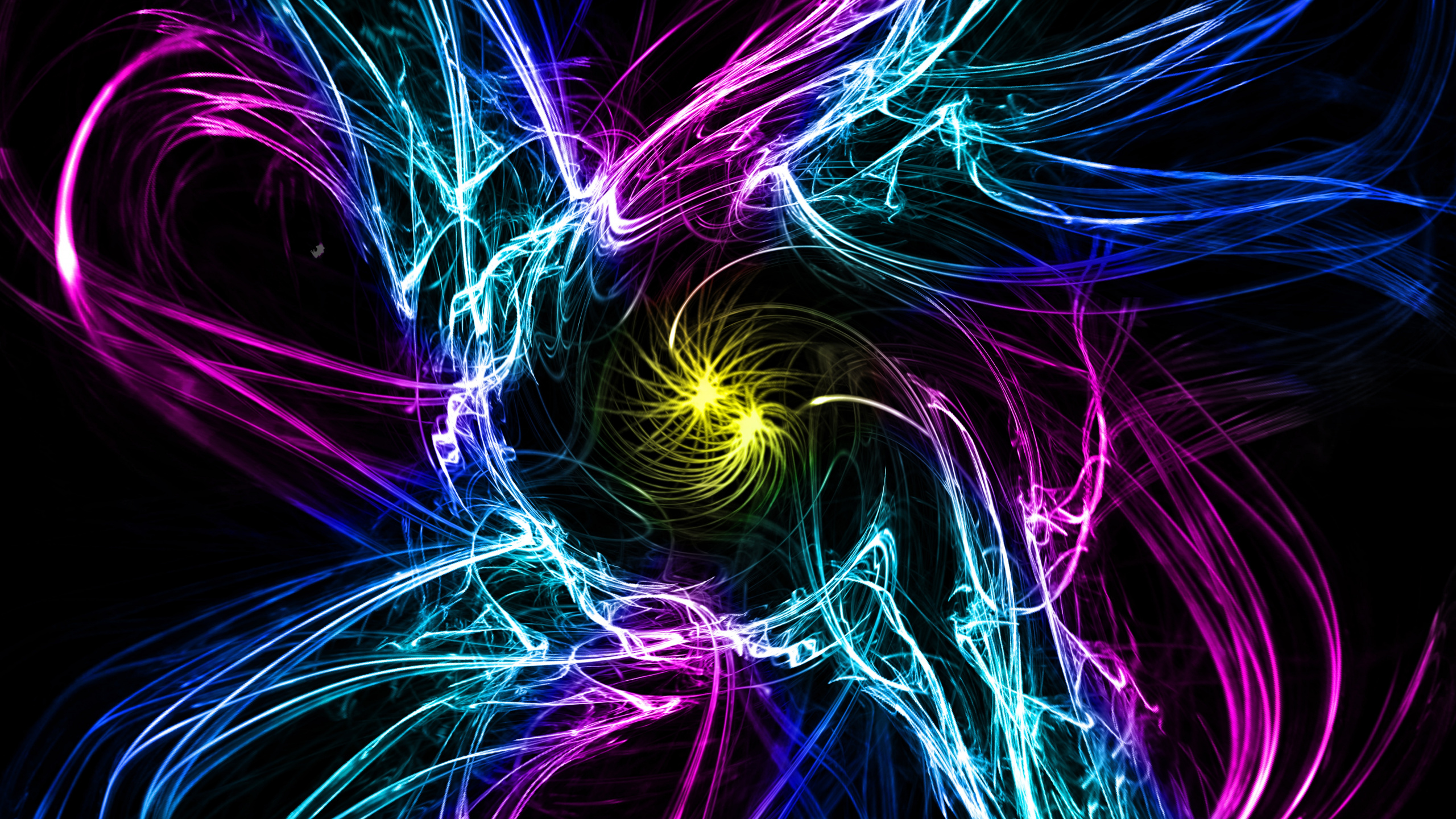 Обои арт, фрактальное искусство, синий, свет, пурпур в разрешении 2560x1440