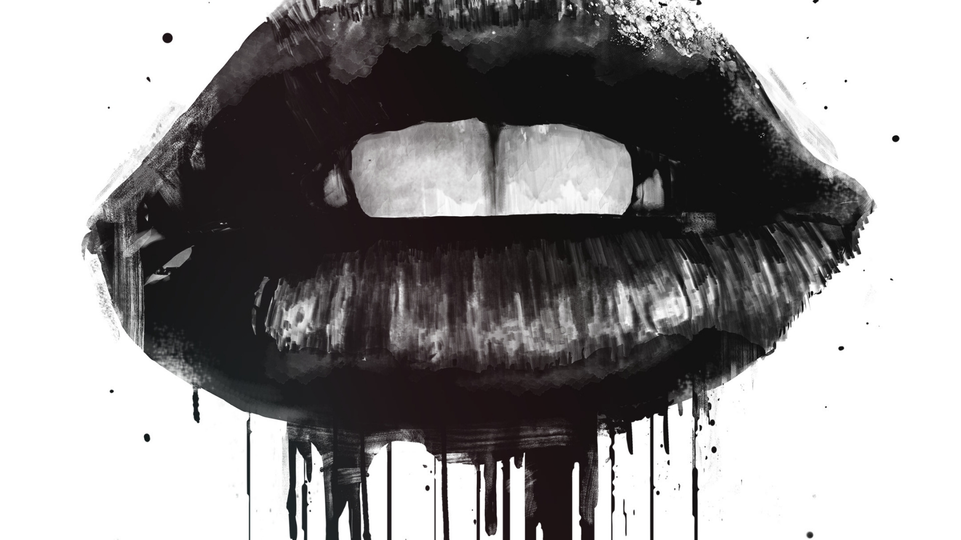 Обои черные чернила, арт, постер, рисование, плакатлаунж в разрешении 1920x1080