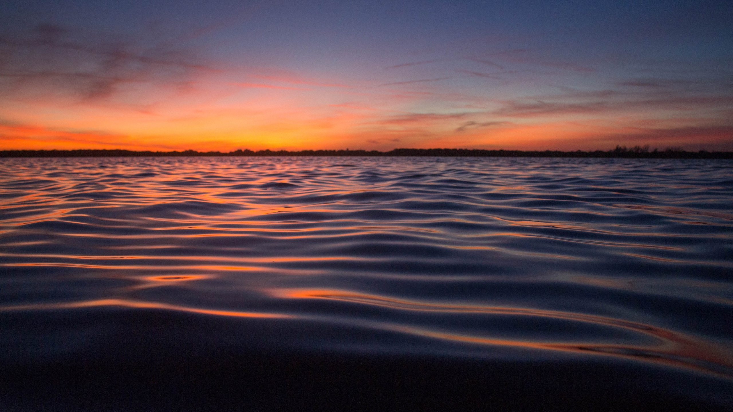 Обои горизонт, водоем, вода, море, закат в разрешении 2560x1440