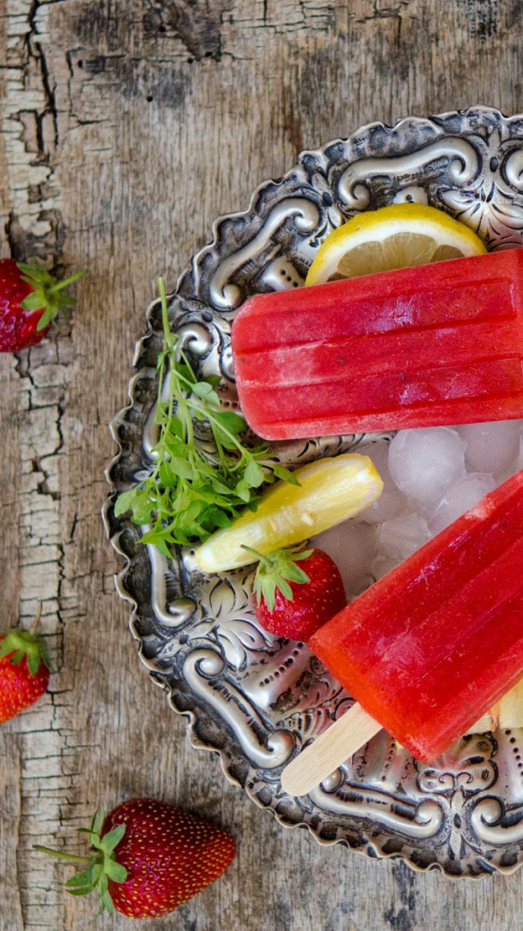 Обои клубника, фрукты, пища, сок, рецепт в разрешении 750x1334