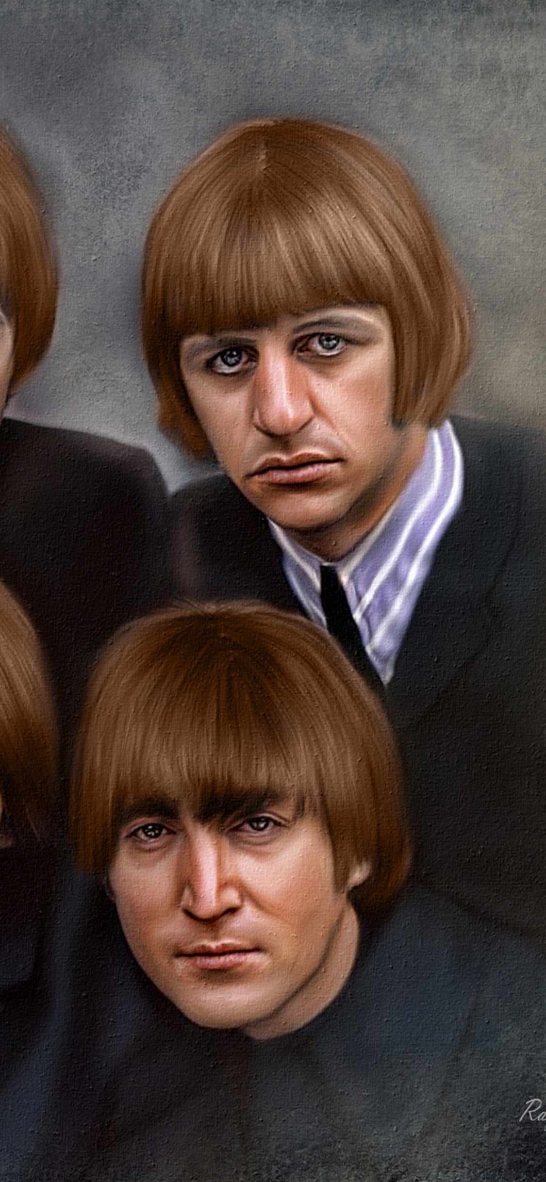 Обои Джон Леннон, пол Маккартни, Джордж Харрисон, Ринго Старр, The Beatles в разрешении 1125x2436