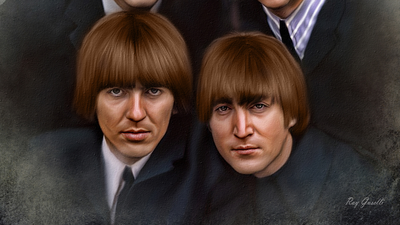 Обои Джон Леннон, пол Маккартни, Джордж Харрисон, Ринго Старр, The Beatles в разрешении 1366x768