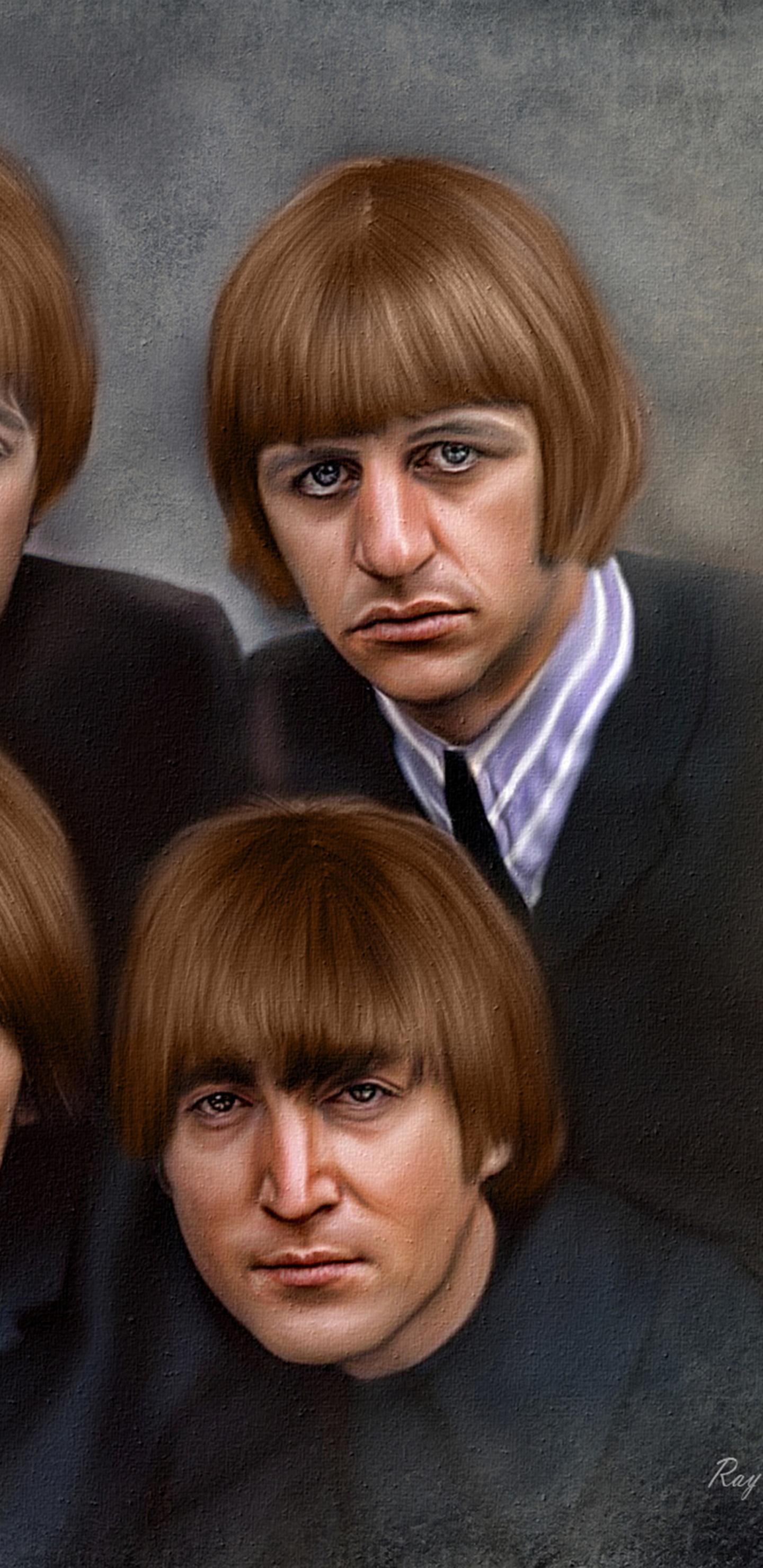 Обои Джон Леннон, пол Маккартни, Джордж Харрисон, Ринго Старр, The Beatles в разрешении 1440x2960