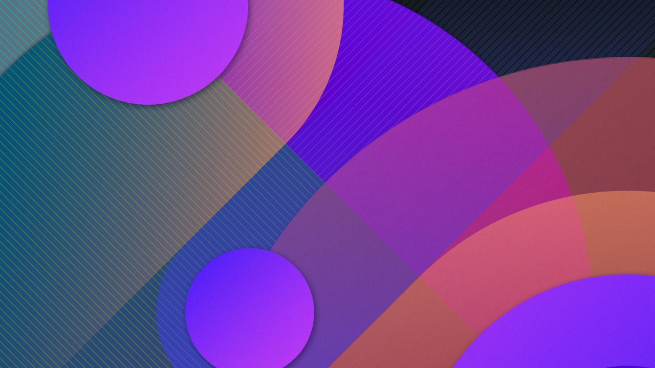 Обои круг, абстрактное искусство, арт, цифровое искусство, синий в разрешении 1280x720