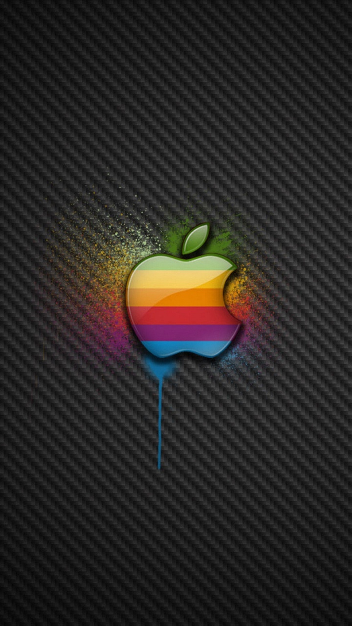 Обои яблоко граффити, графика, лого, растение, натюрморт в разрешении 720x1280