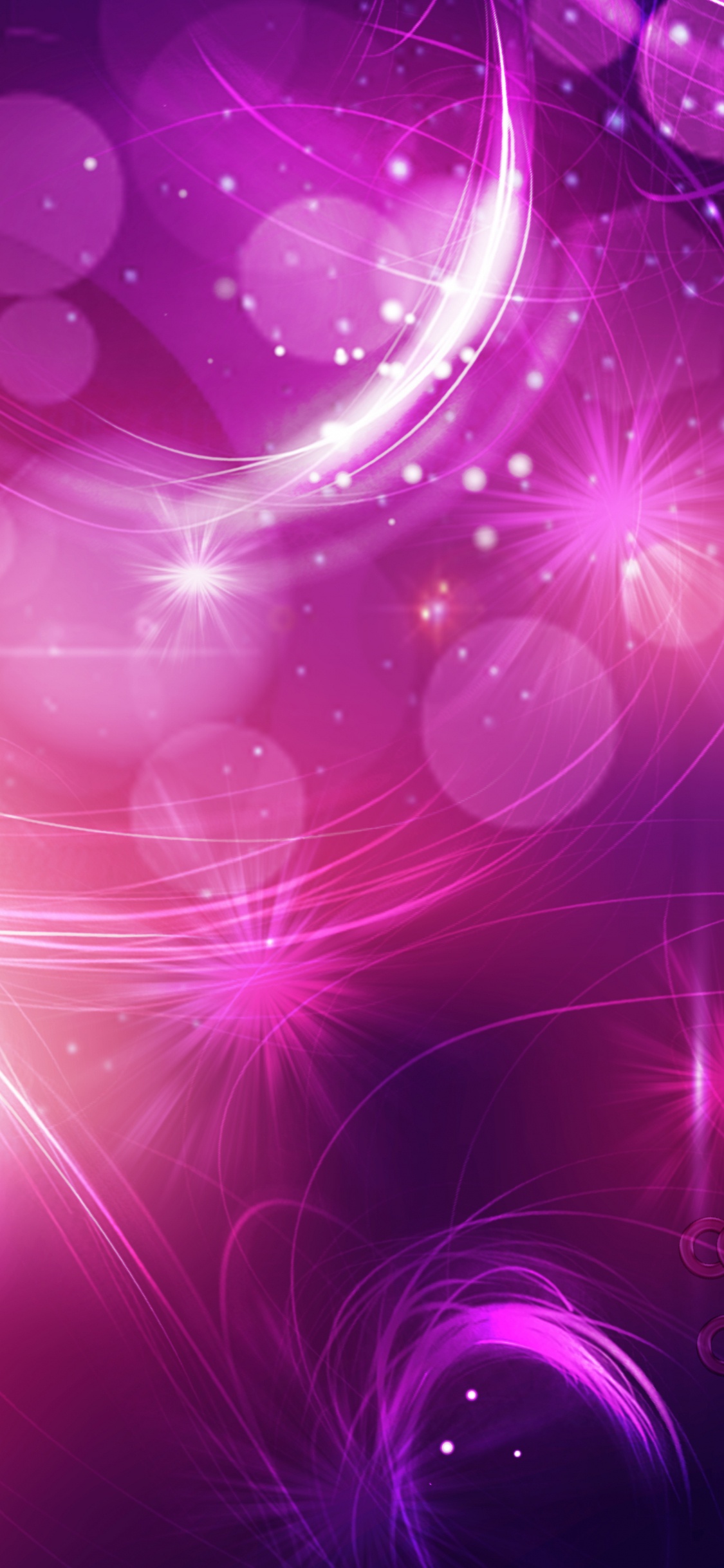 Обои боке, блик, Фиолетовый, пурпур, розовый в разрешении 1125x2436