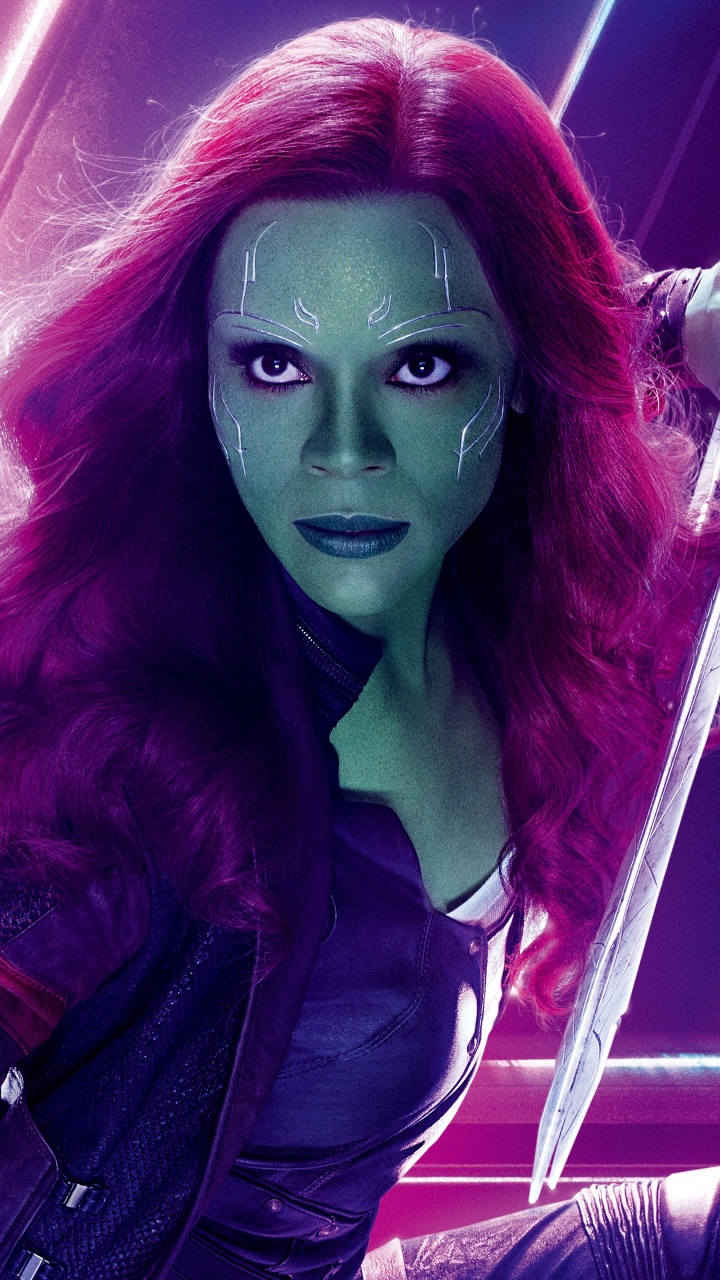 Обои Гамора, Мстители: Война бесконечности, Танос, пурпур, Фиолетовый в разрешении 720x1280