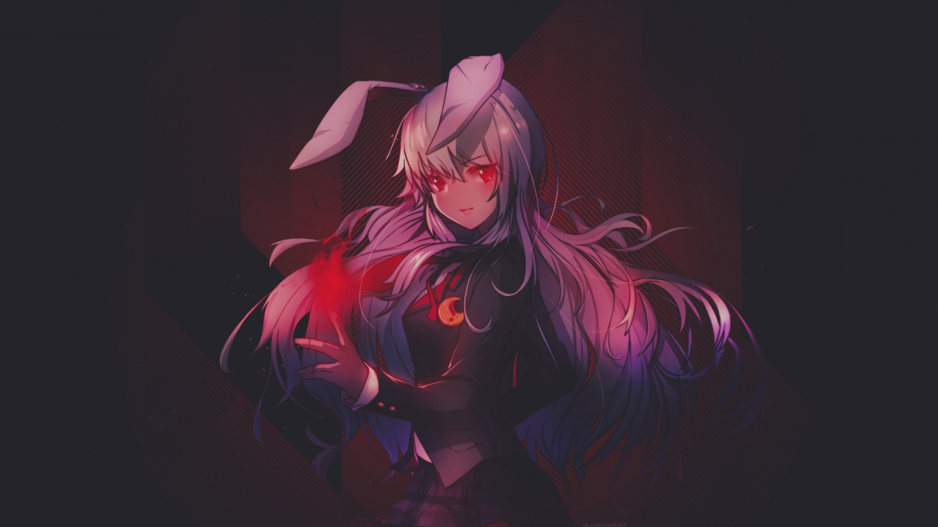 Обои анимация, демон, мультфильм, иллюстрация, темнота в разрешении 1366x768