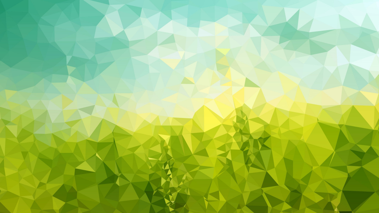 Обои зеленый, постер, желтый, лист, узор в разрешении 1280x720