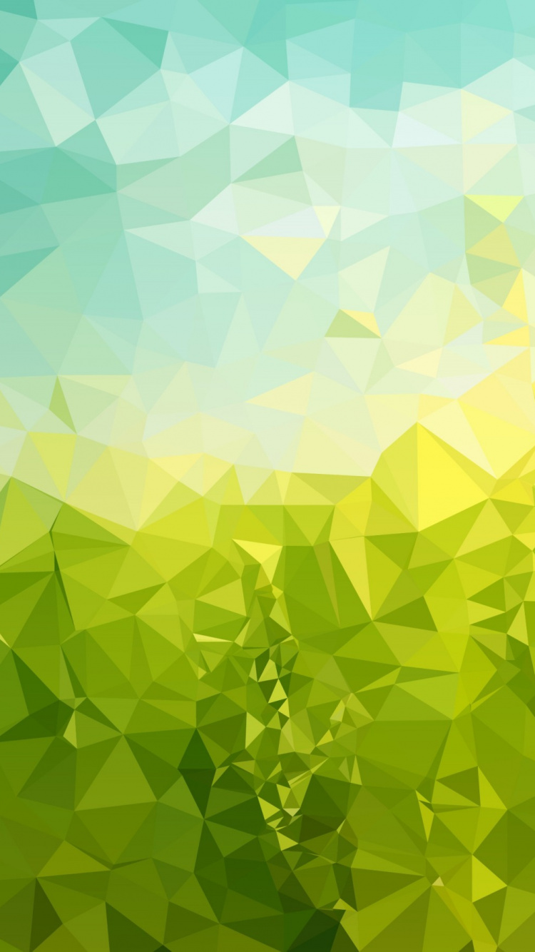 Обои зеленый, постер, желтый, лист, узор в разрешении 750x1334