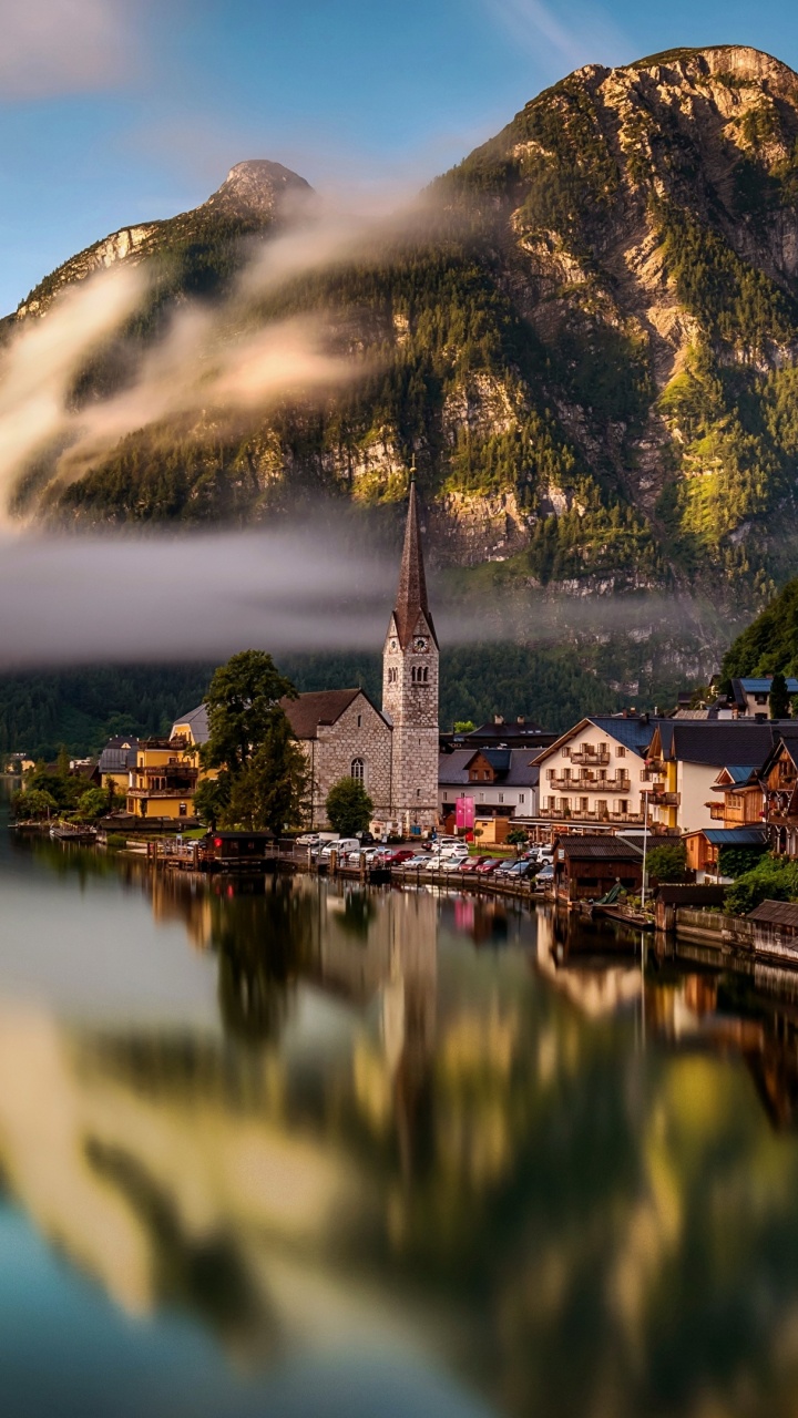 Обои природа, отражение, вода, гора, озеро в разрешении 720x1280