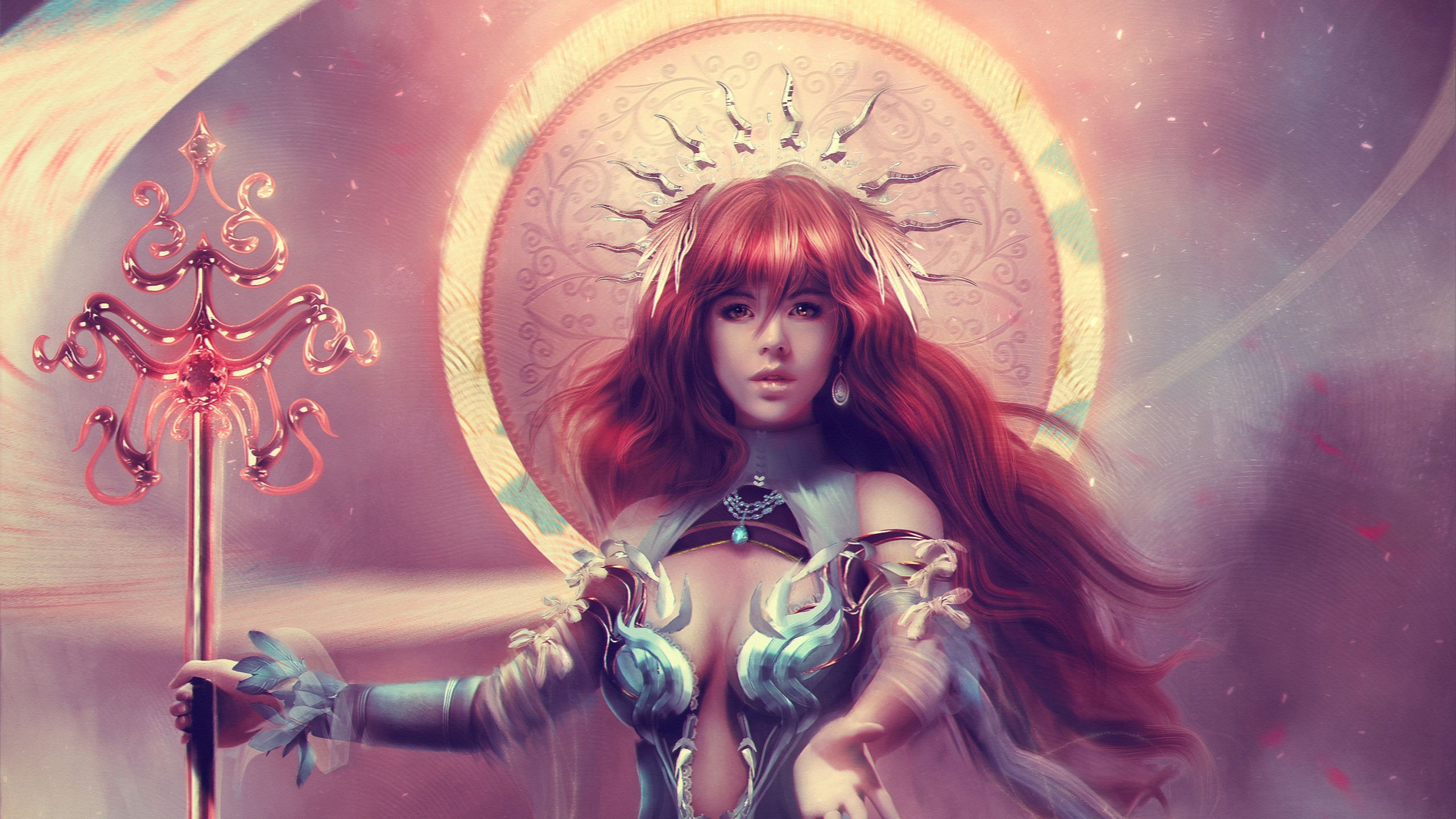 Обои цифровое искусство, арт, живопись, фэнтези, девушка в разрешении 2560x1440