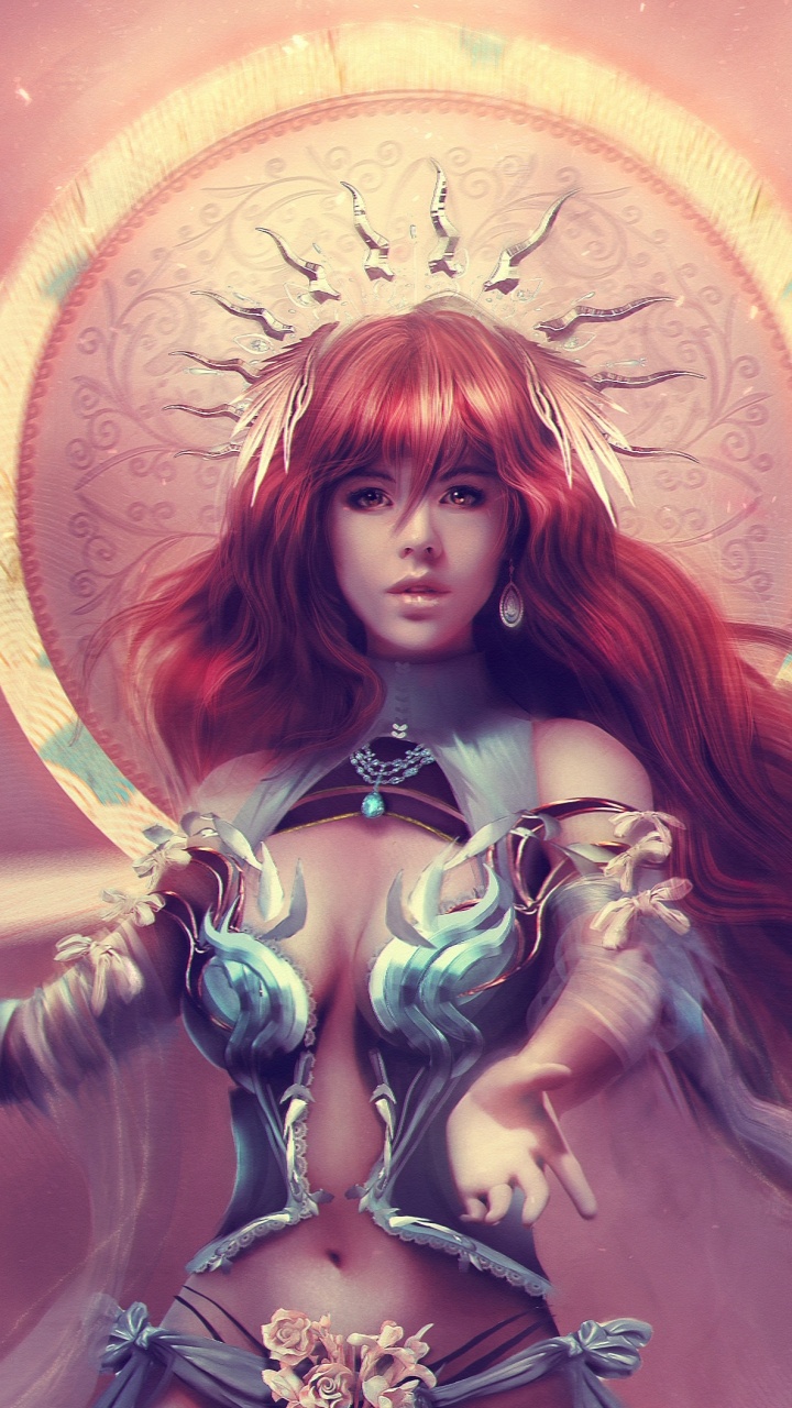 Обои цифровое искусство, арт, живопись, фэнтези, девушка в разрешении 720x1280