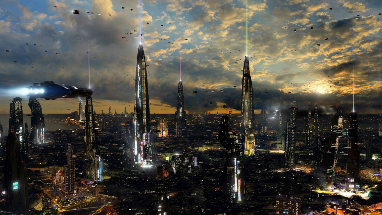 Обои городской пейзаж, город, городской район, метрополия, линия горизонта в разрешении 1280x720