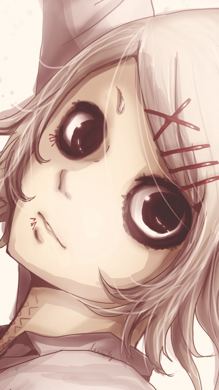 Обои Кен kaneki, Токио вурдалак, аниме, волосы, лицо в разрешении 750x1334