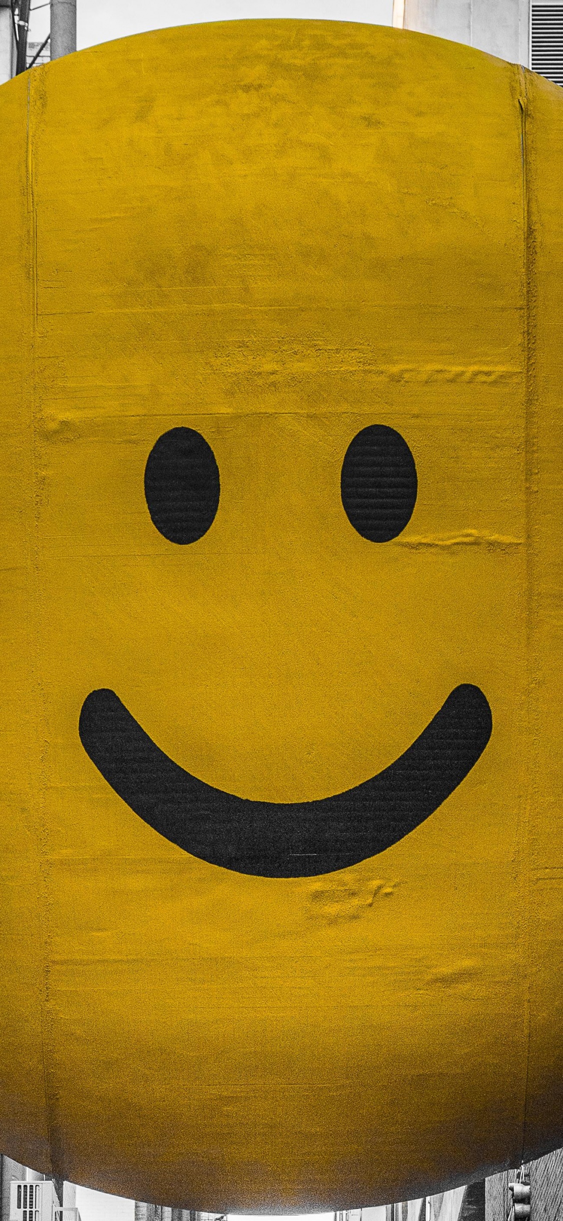 Обои улыбчивый, смайлик, желтый, мимика, улыбка в разрешении 1125x2436