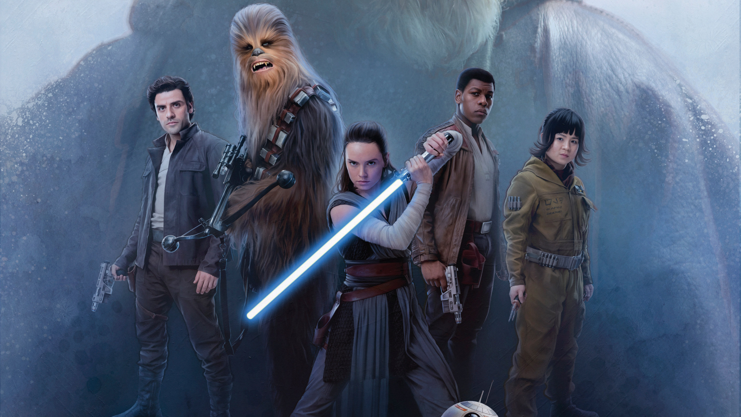 Обои Звездные Войны Последний Джедай, Рей, Звездные войны Эпизод IV - Новая Надежда, Келли Мари Трэн, Компания lucasfilm в разрешении 2560x1440