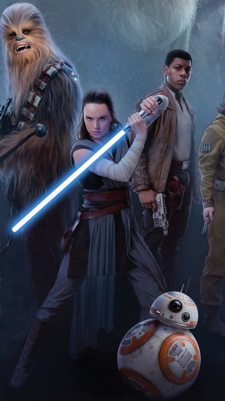 Обои Звездные Войны Последний Джедай, Рей, Звездные войны Эпизод IV - Новая Надежда, Келли Мари Трэн, Компания lucasfilm в разрешении 720x1280