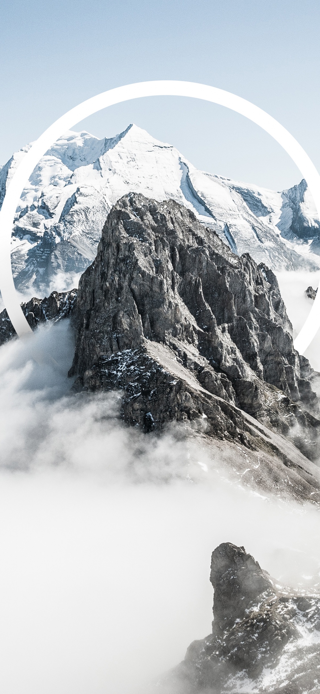 Обои горный рельеф, гора, природа, горный хребет, нунатак в разрешении 1125x2436