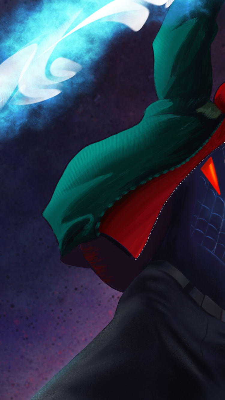 Обои Майлз Моралес, человек-паук, комикс, супергерой, цифровое искусство в разрешении 750x1334