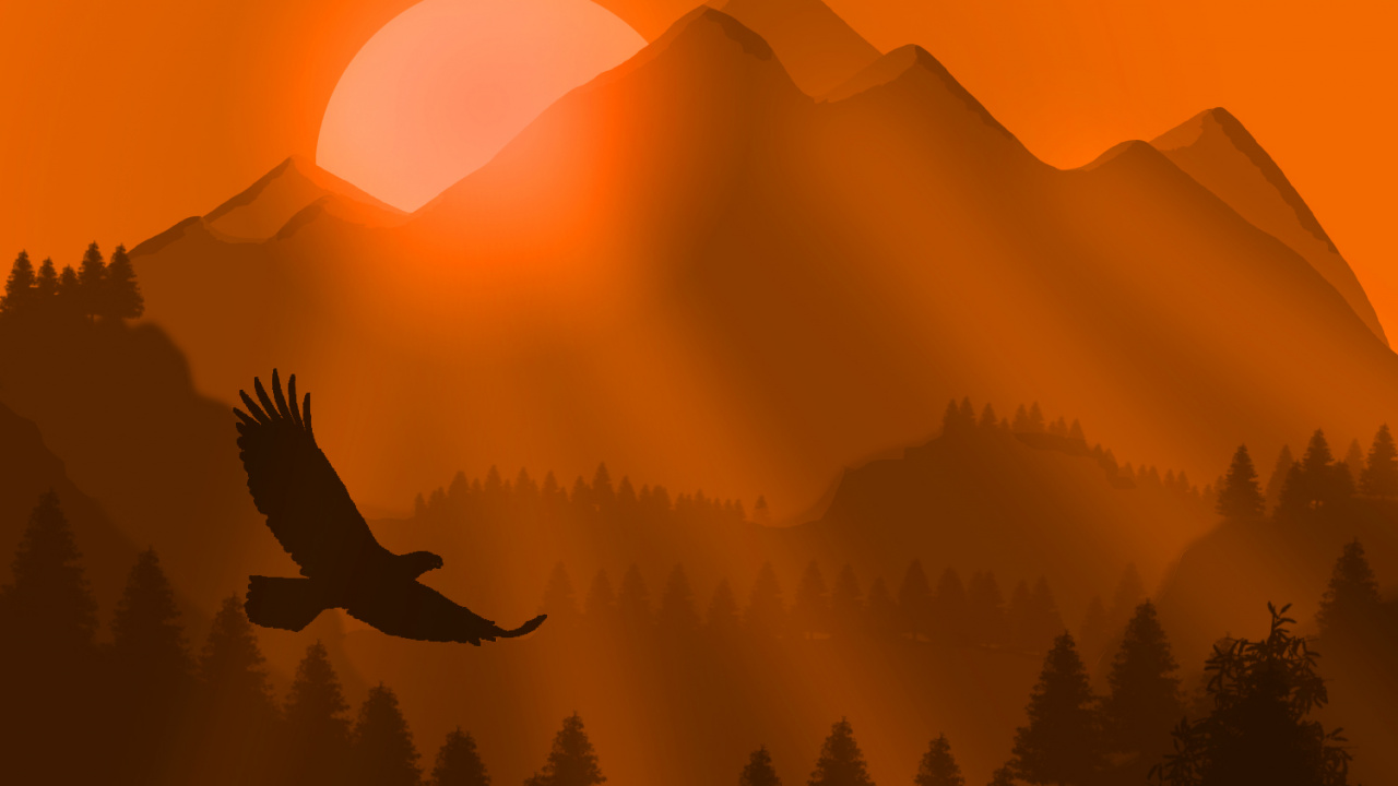 Обои природа, Апельсин, восход солнца, природный ландшафт, утро в разрешении 1280x720