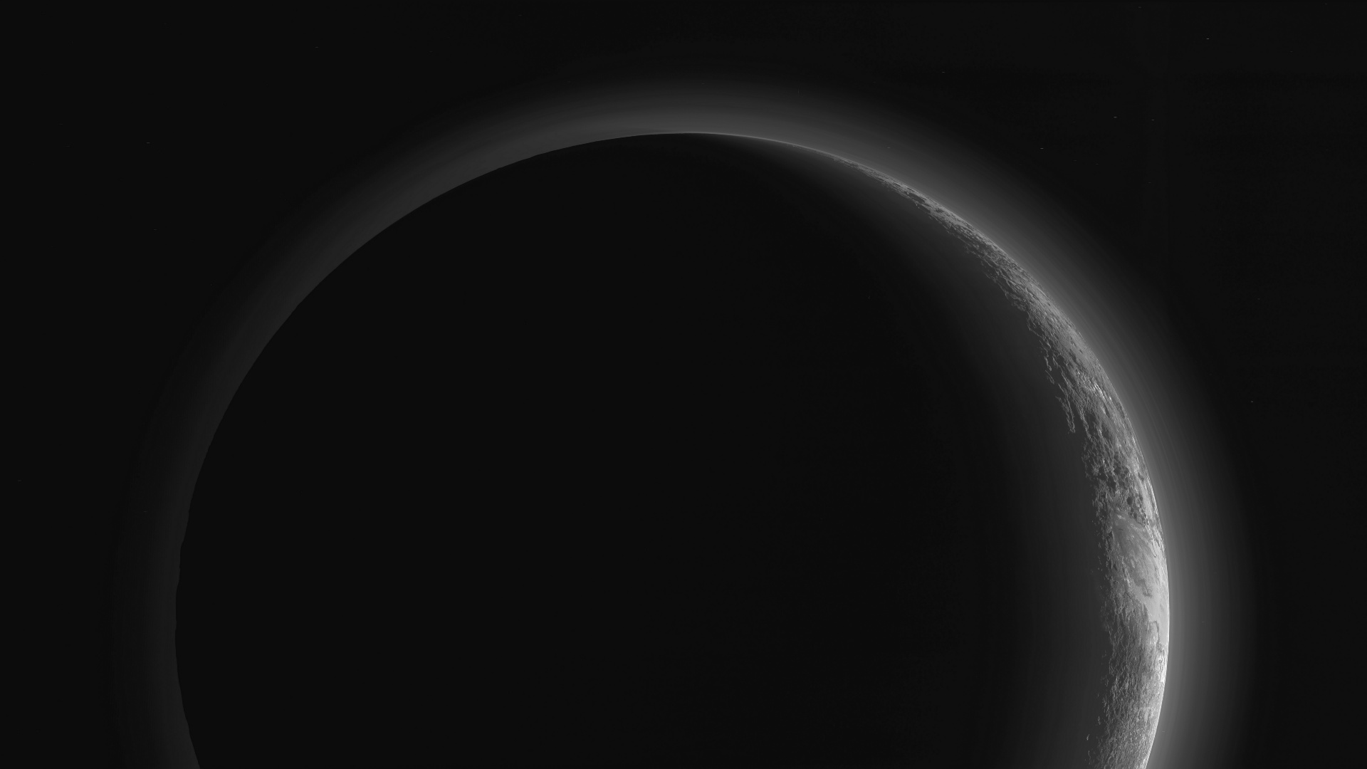 Обои новые перспективы, планета Плутон, карликовая планета, планета, черный в разрешении 1920x1080