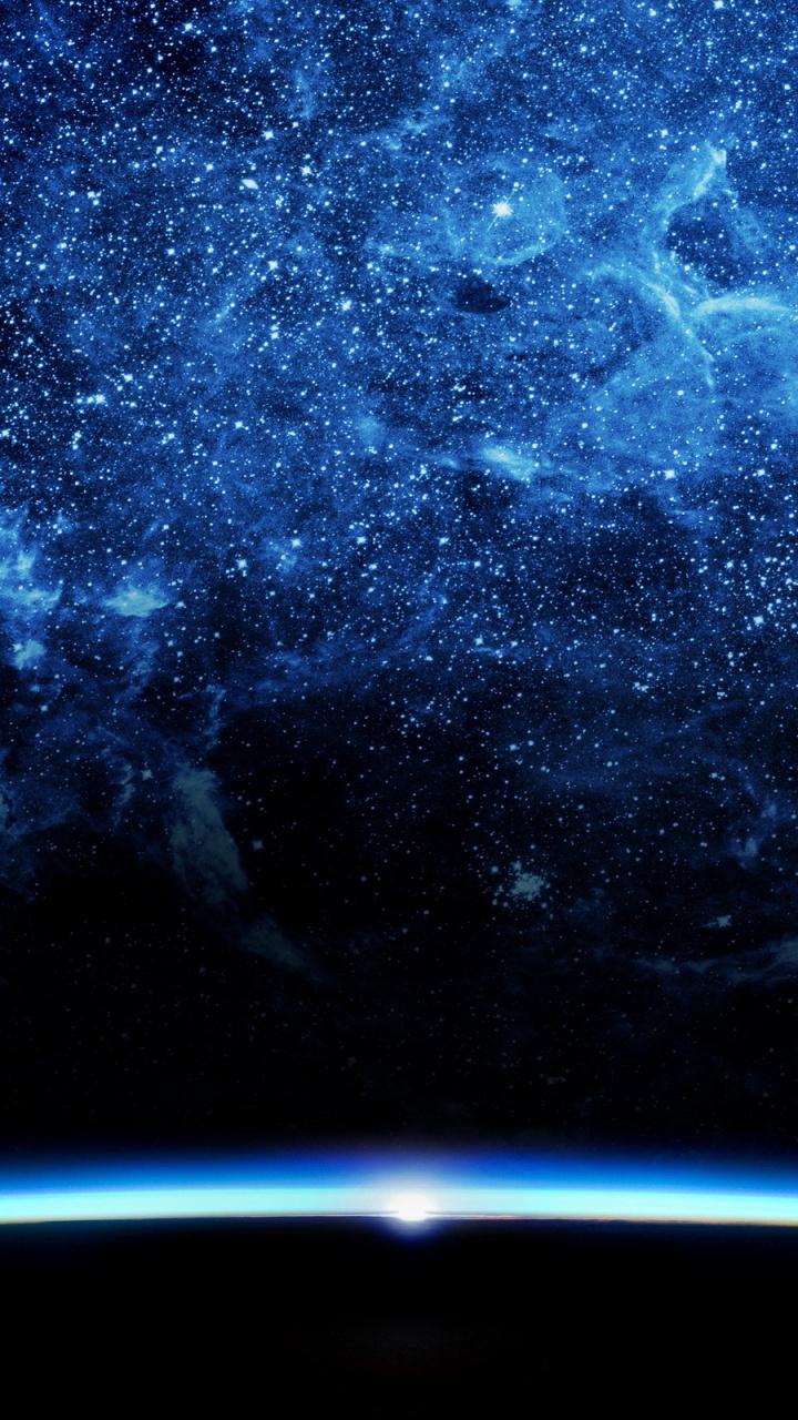 Обои Галактика, звезда, туманность, синий, космическое пространство в разрешении 720x1280