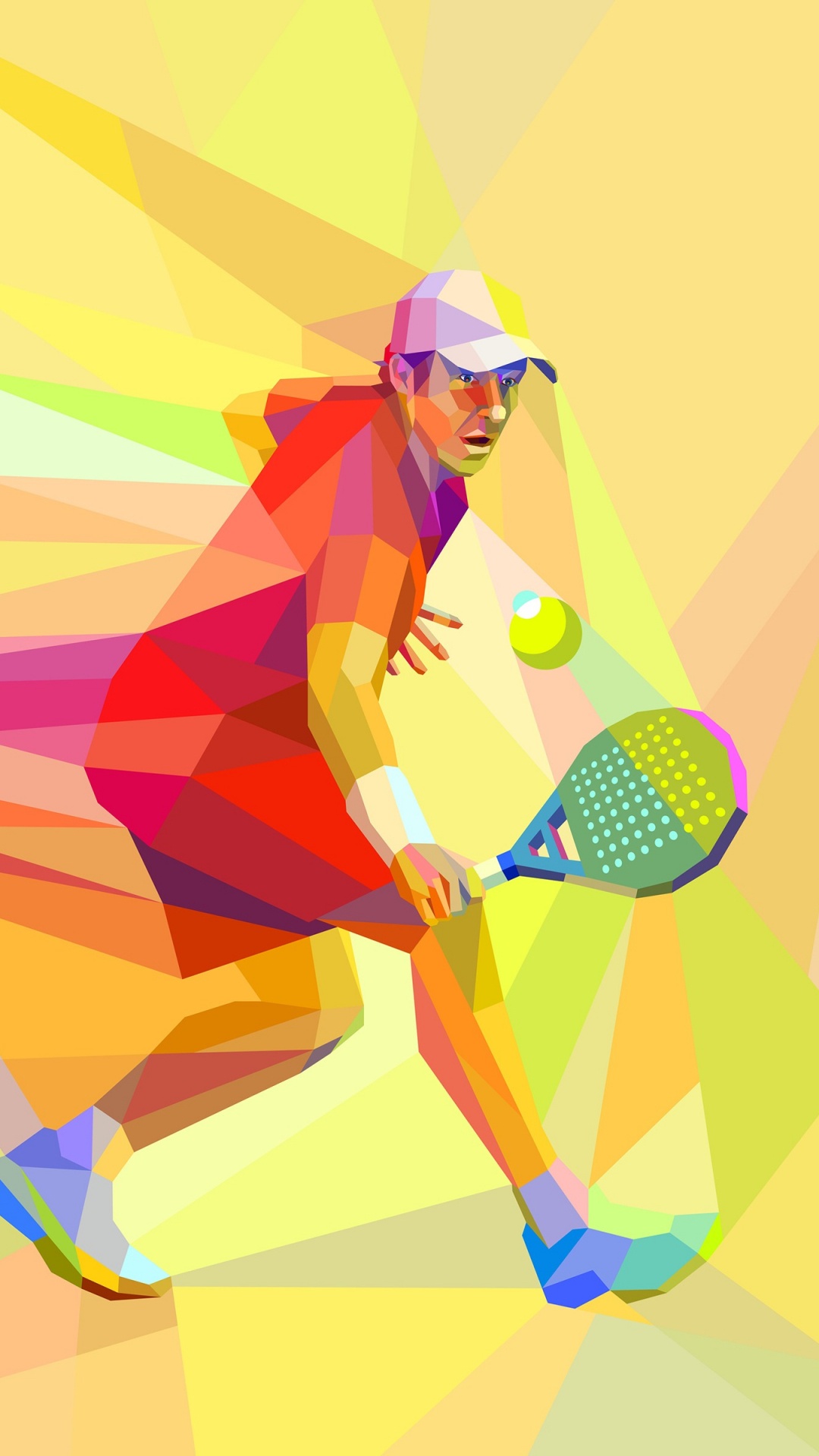 Обои теннис, желтый, иллюстрация, арт, графический дизайн в разрешении 1080x1920