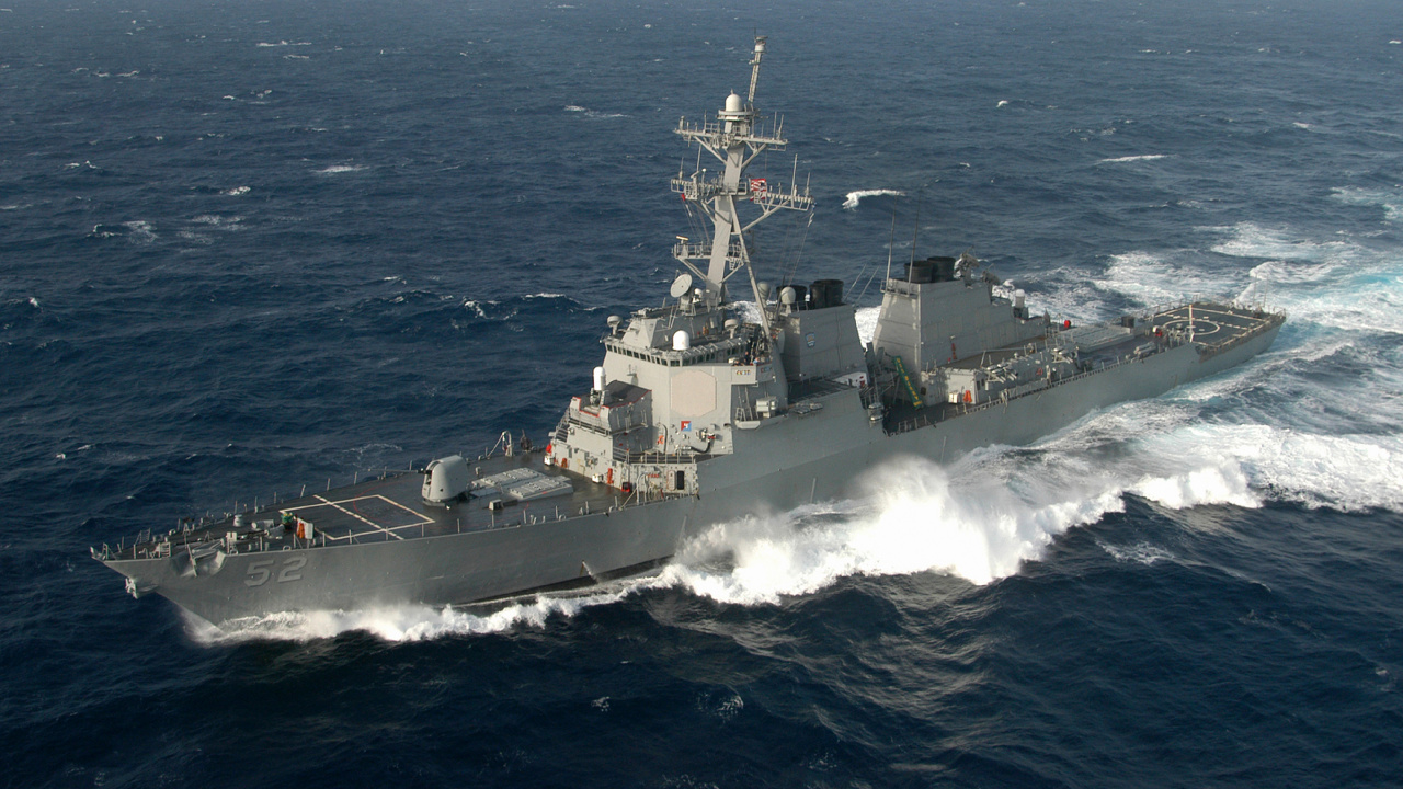 Обои разрушитель, военно морской флот США, Эсминец Арли Берк, военный корабль, корабль в разрешении 1280x720