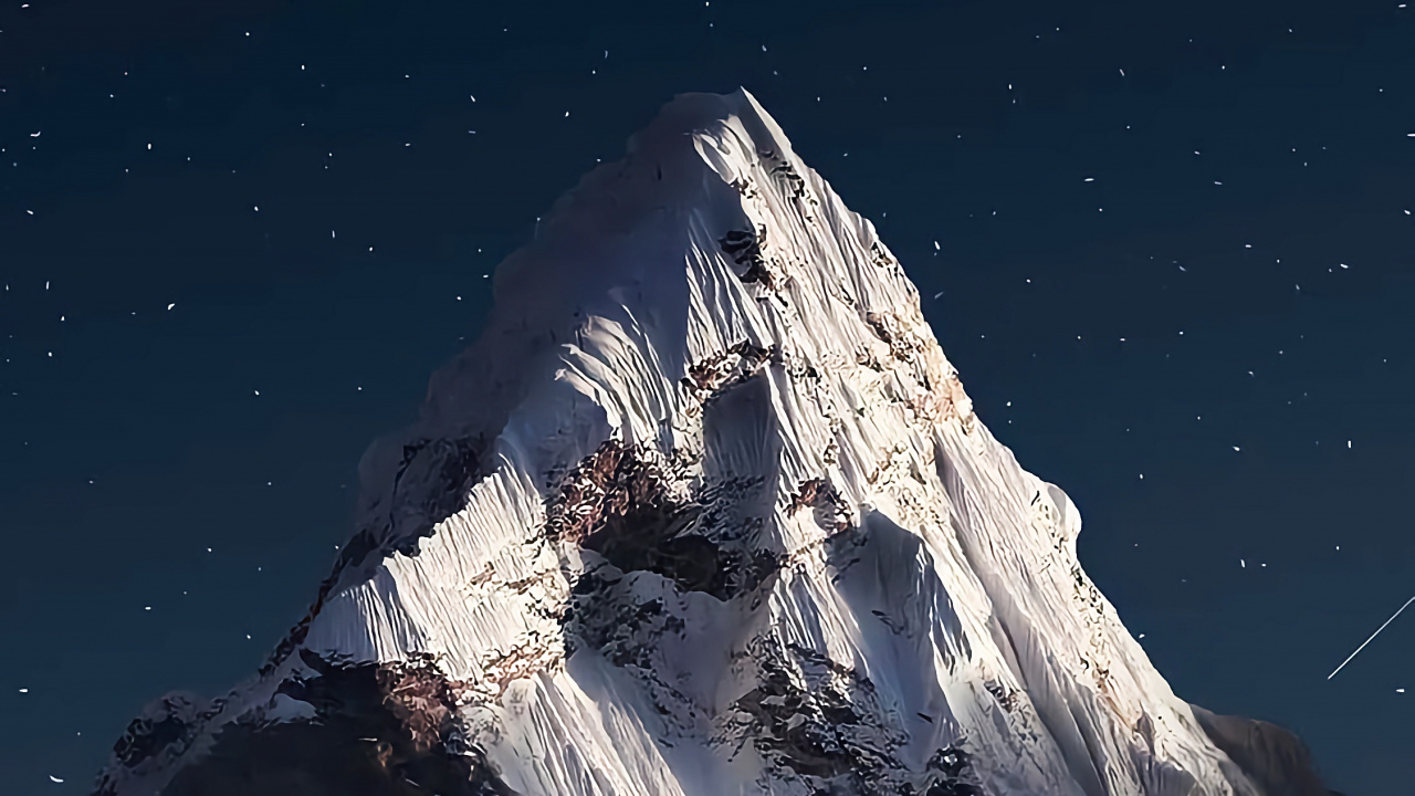 Обои гора, Альпы, природный ландшафт, склон, снег в разрешении 1280x720