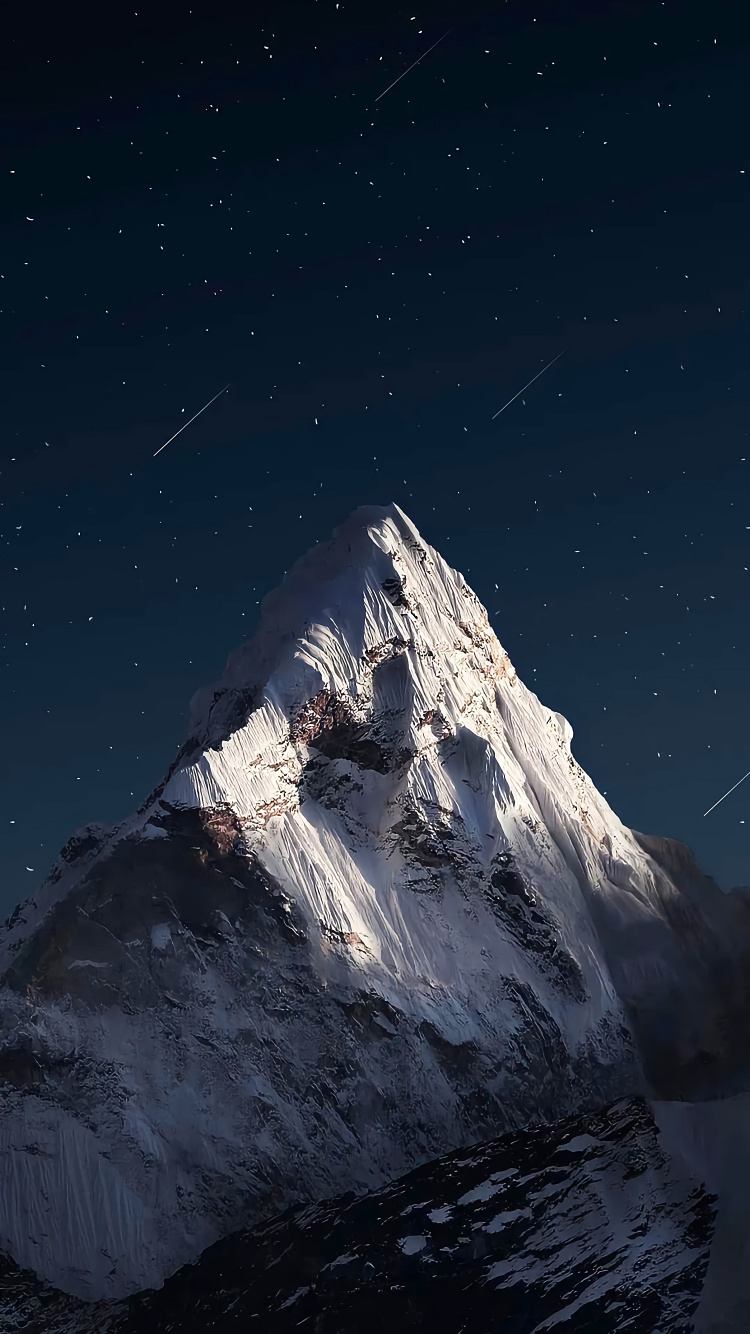 Обои гора, Альпы, природный ландшафт, склон, снег в разрешении 750x1334