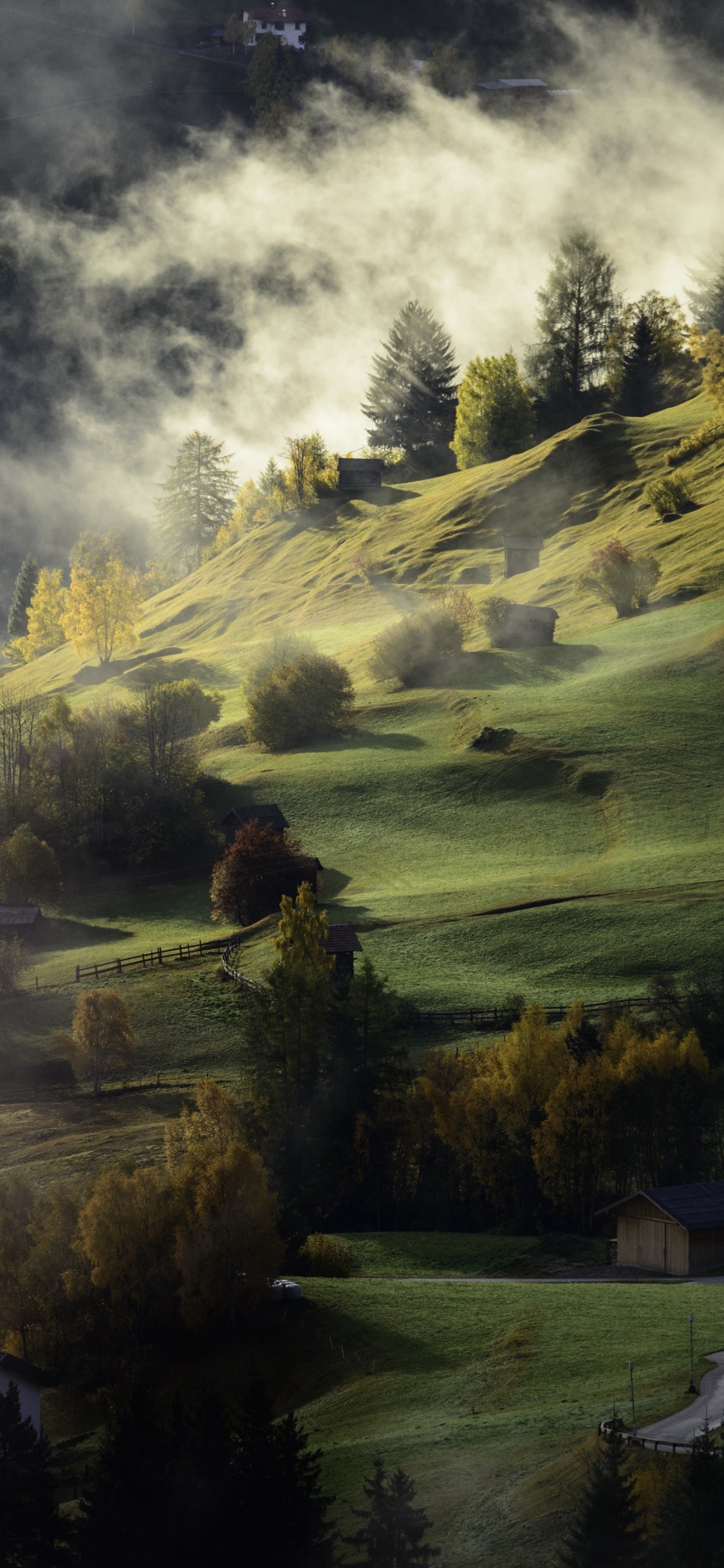 Обои облако, растение, атмосфера, гора, природный ландшафт в разрешении 1125x2436