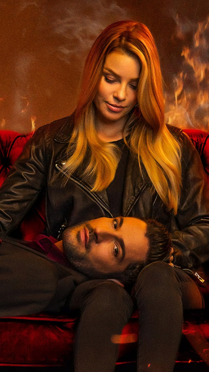 Обои Лорен Немецкий, огонь, иллюстрация, сидящий, пламя в разрешении 720x1280