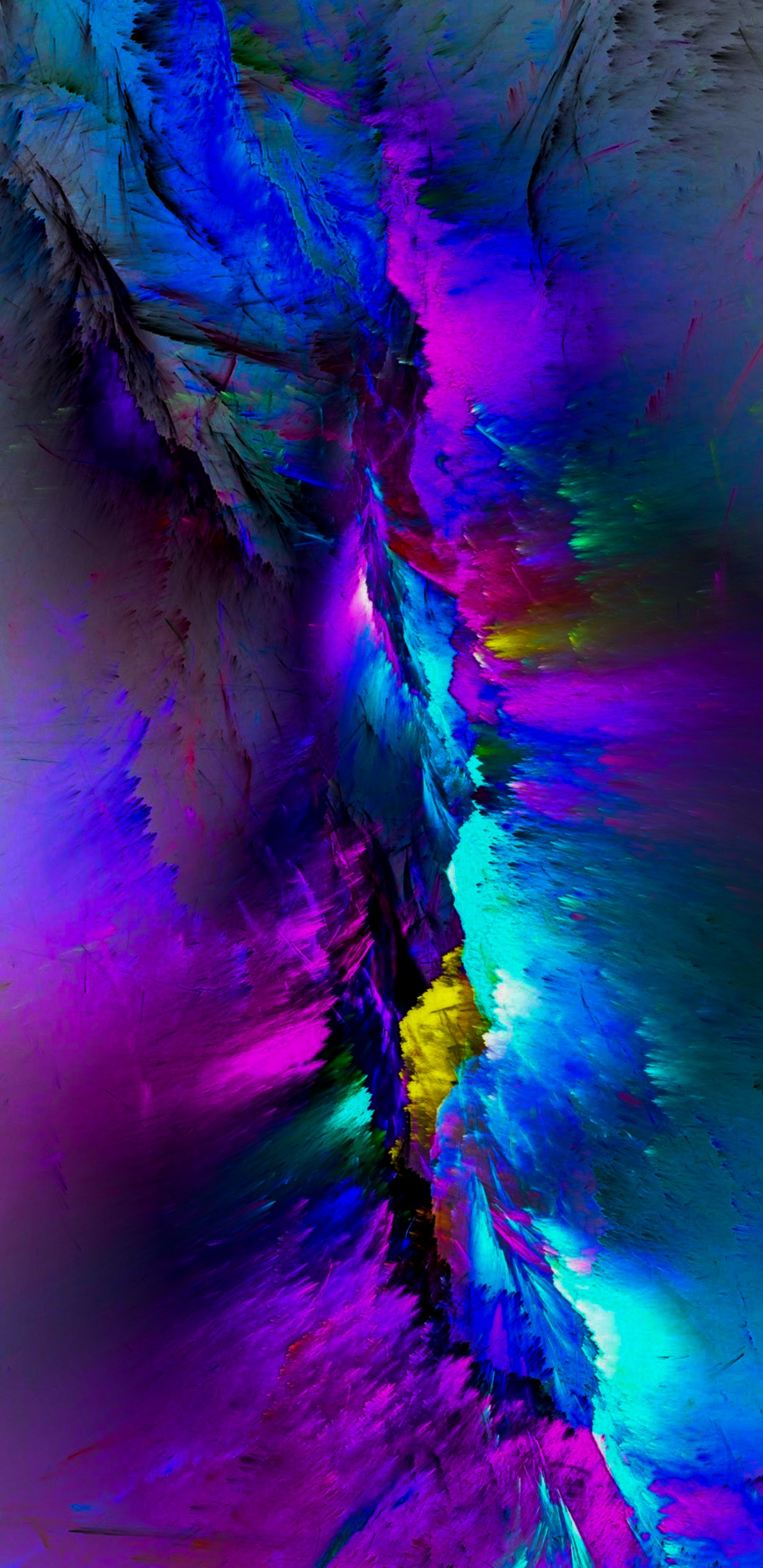 Обои вода, арт, фрактальное искусство, пурпур, лазурный в разрешении 1440x2960